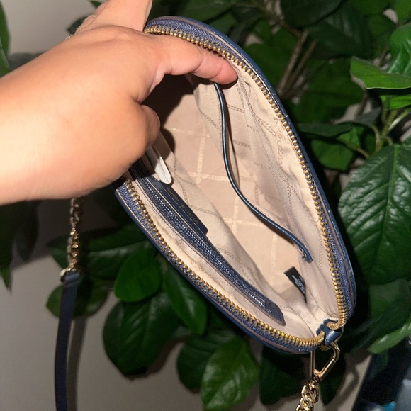 Michael Kors Navy Blue monogram chain detail crossbody - Picture 4 of 4